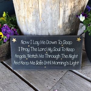 -Now I Lay Me Down To Sleep Sign